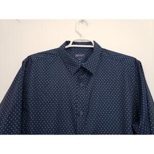 (M5) ShirtCraft Performance Men's Shirt Size M Diamond Long Sleeve Blue